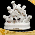 lovely life size white marble statues of children playing for sale